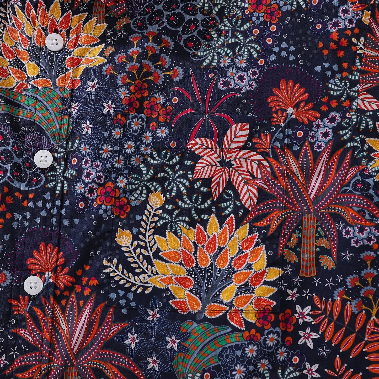 1950s Tropical Hawaiian Shirt For Men Quirky Plants Print Short Sleeve Cotton Aloha Shirt