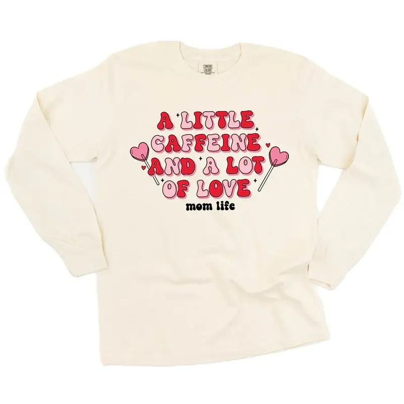 A Little Caffeine And a Lot of Love Shirt, Valentine's Day Outfit, Cupid Crew, Trendy Graphic Tees, Women's Valentine's Gift, Valentines Day Tee, Religious Couples Sweatshirt, Hodie and Sweater, T-Shirt