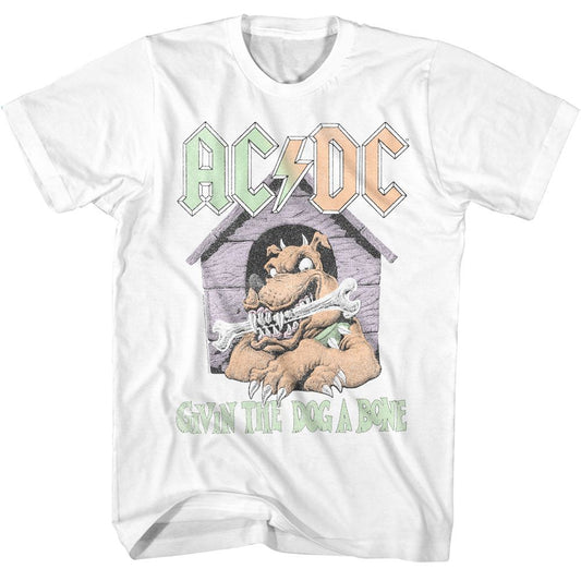 ACDC - Givin The Dog A Bone - American Classics - Solid White Adult Short Sleeve T-Shirt