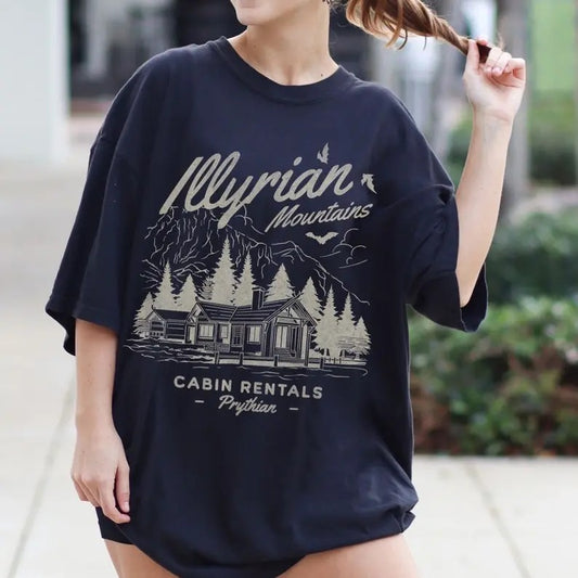 ACOTAR Bookish T-Shirt, Illyrian Mountains Cabin, Velaris Night Court, Rhysand Feyre Officially Licensed SJM Bookish Merch Gift, Book Lover Gift, Reading Book, Womens Book Gift, Bookish Gift, gift for her