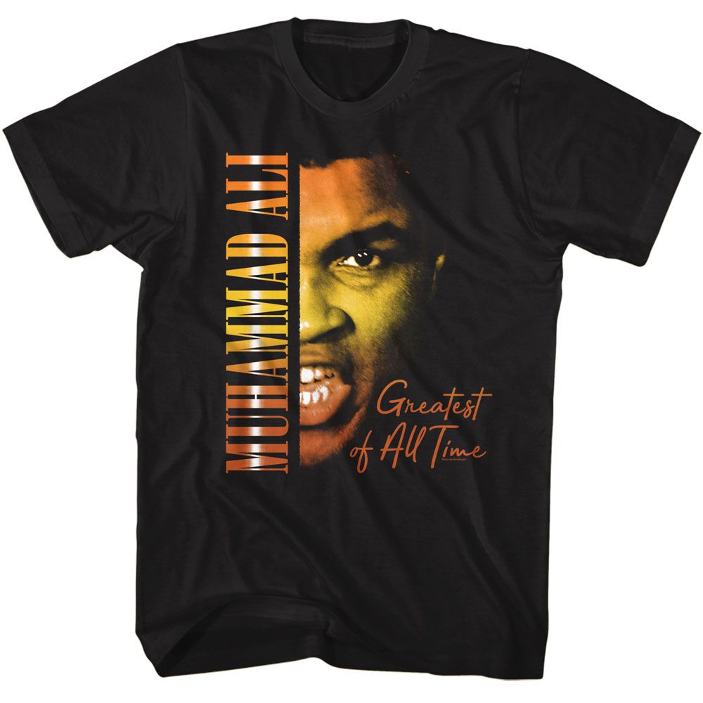 Muhammad Ali - Warm Gradients - American Classics - Solid Black Adult Short Sleeve T-Shirt