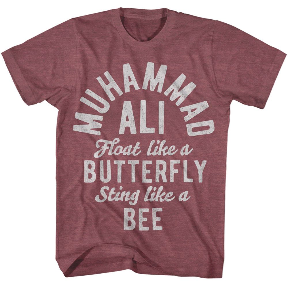 Muhammad Ali - Butterfly Bee - American Classics - Solid Red Adult Short Sleeve T-Shirt