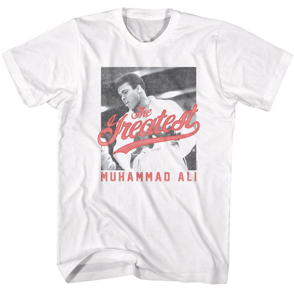 Muhammad Ali - The Greatest Black & White - American Classics - Solid White Adult Short Sleeve T-Shirt