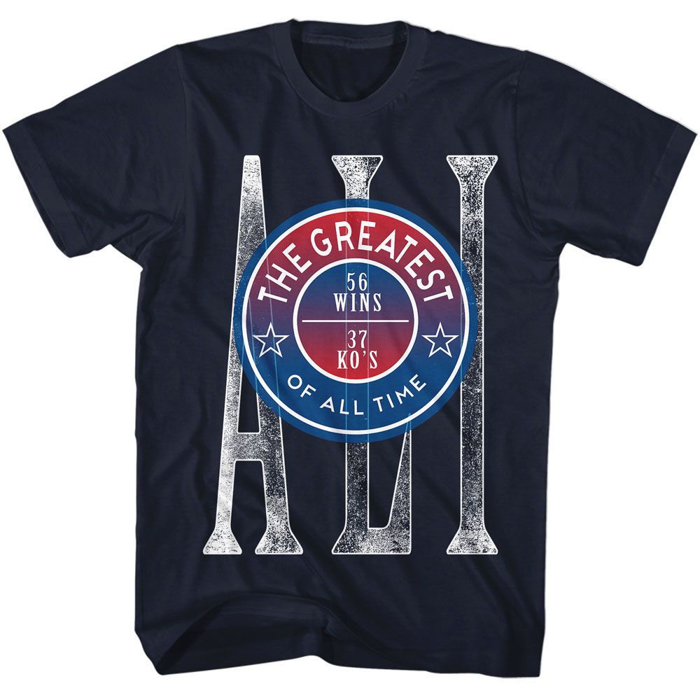 Muhammad Ali - Talli Goat - American Classics - Solid Blue Adult Short Sleeve T-Shirt