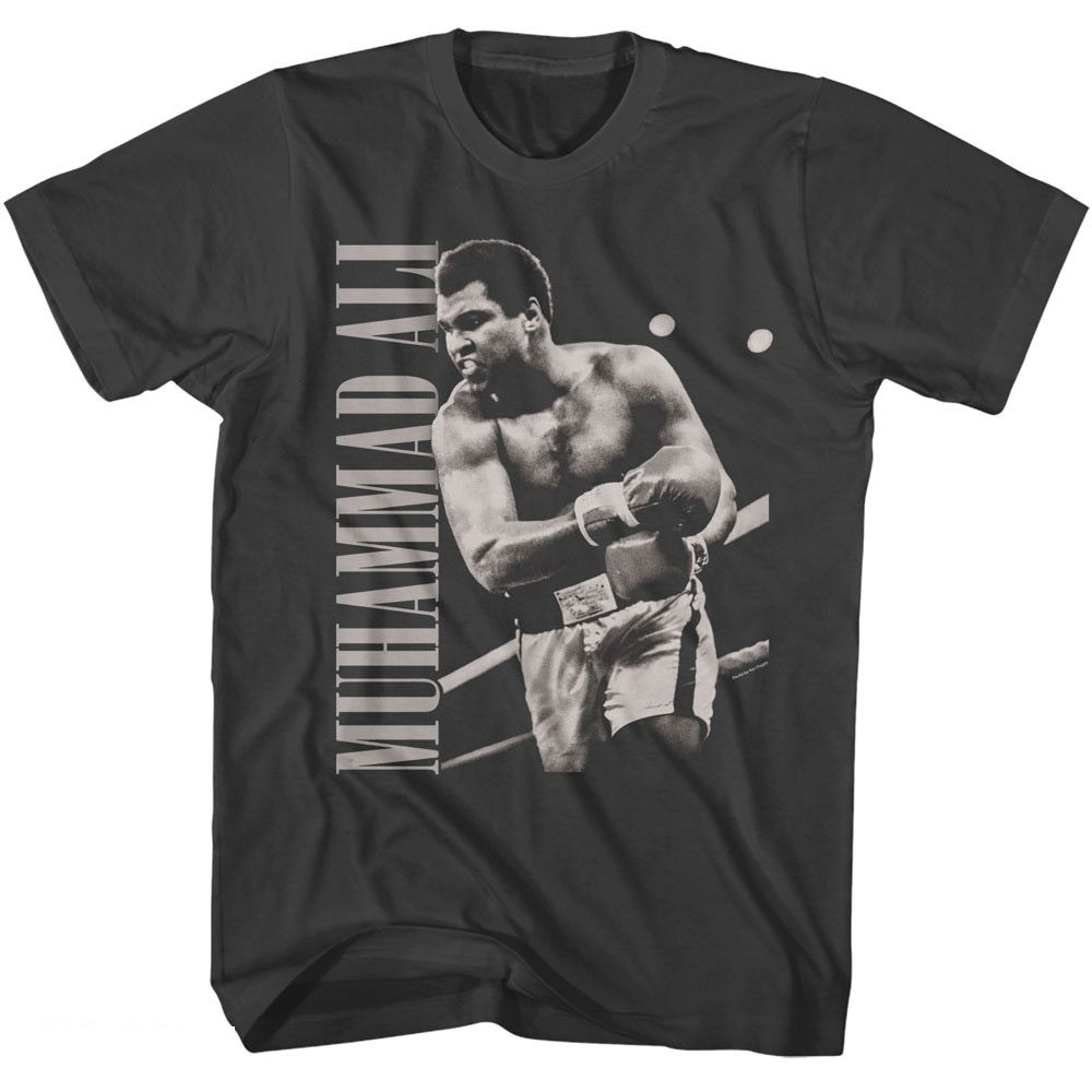 Muhammad Ali - Fight Ring - American Classics - Solid Gray Adult Short Sleeve T-Shirt