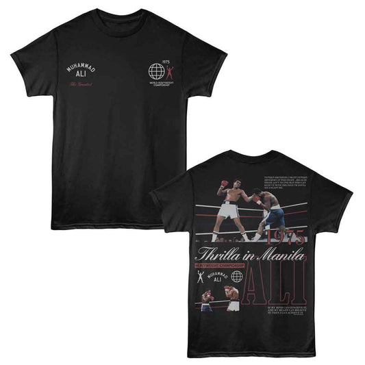 Muhammad Ali - Thrilla In Manilla - American Classics - Black Solid Adult Short Sleeve T-Shirt