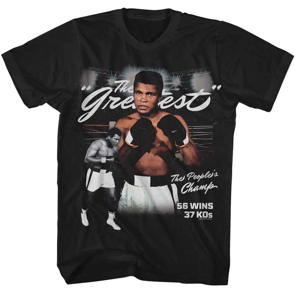Muhammad Ali - The Greatest - American Classics - Black Solid Adult Short Sleeve T-Shirt Style001