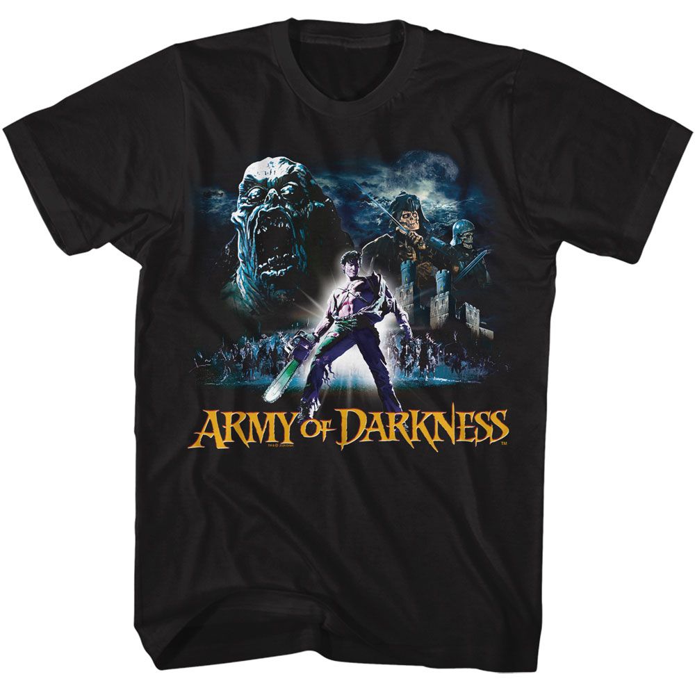Army Of Darkness - Night Sky - American Classics - Solid Black Adult Short Sleeve T-Shirt