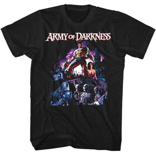 Army Of Darkness - Two Tone Collage - Officially Licensed American Classics - Front Print Solid Adult Short Sleeve T-Shirt