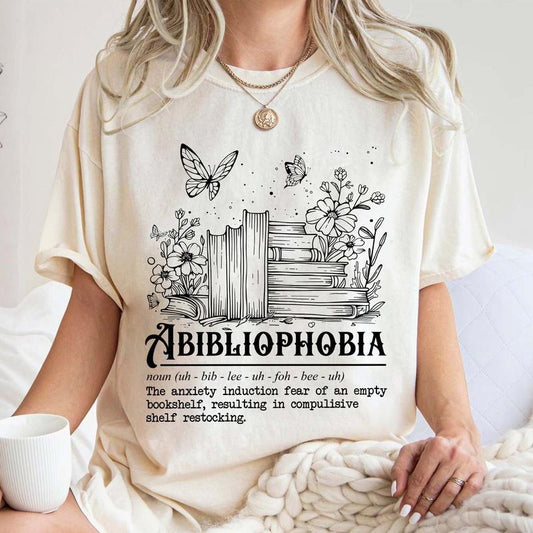 Abibliophobia Shirt, Bookish Reading  Shirt, Book Lover Shirt, Book Shirt, Librarian Shirt, Book Club Shirt, Bookish Gift Bookish Gift T-Shirt Shortsleeve Cotton Crewneck