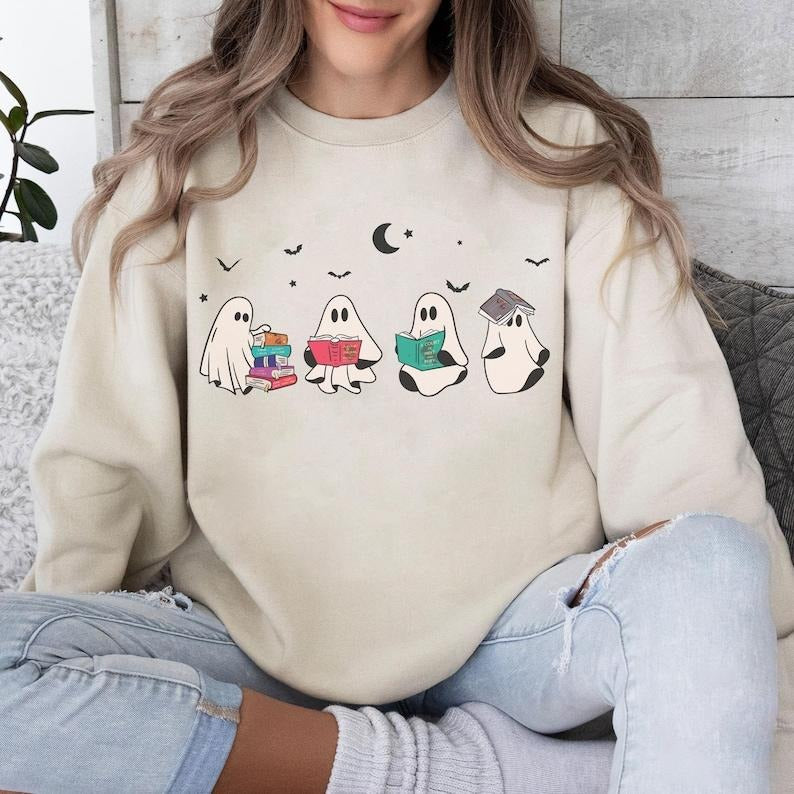 Acotar Ghost Halloween Sweatshirt, Bookish Ghost Shirt, Throne Of Glass, Book Ghost Shirt, SJM Book Reader, SJM Halloween Shirt, SJM Tee Cotton Polyester