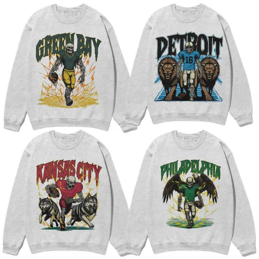 All Teams Football Vintage Style Sweatshirt, Classic Cotton, Gift For Fan - Pullover, Fit Menswear Tops