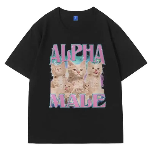 Alpha Male Women Vintage TShirt Guy Best Friend Gift Tshirts Summer Fashion Meme Graphic T Shirt Short Sleeve Oversized Unisex Tshirts, Top Womenswear