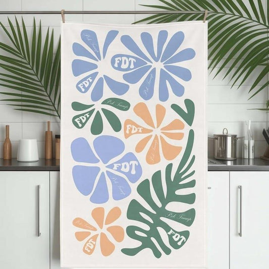 Anti Trump FDT Floral Hand TTowel Gift for Women Men Hate Trump Deport Elon on Birthday Funny Kitchen Decor