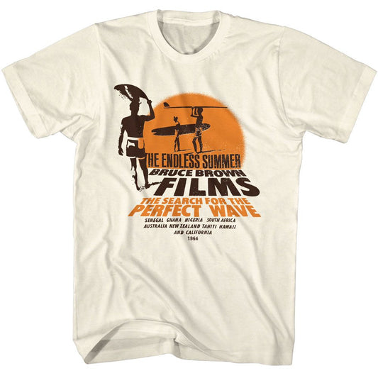 Bruce Brown Films - The Perfect Wave - American Classics - Solid Off-White Adult Short Sleeve T-Shirt
