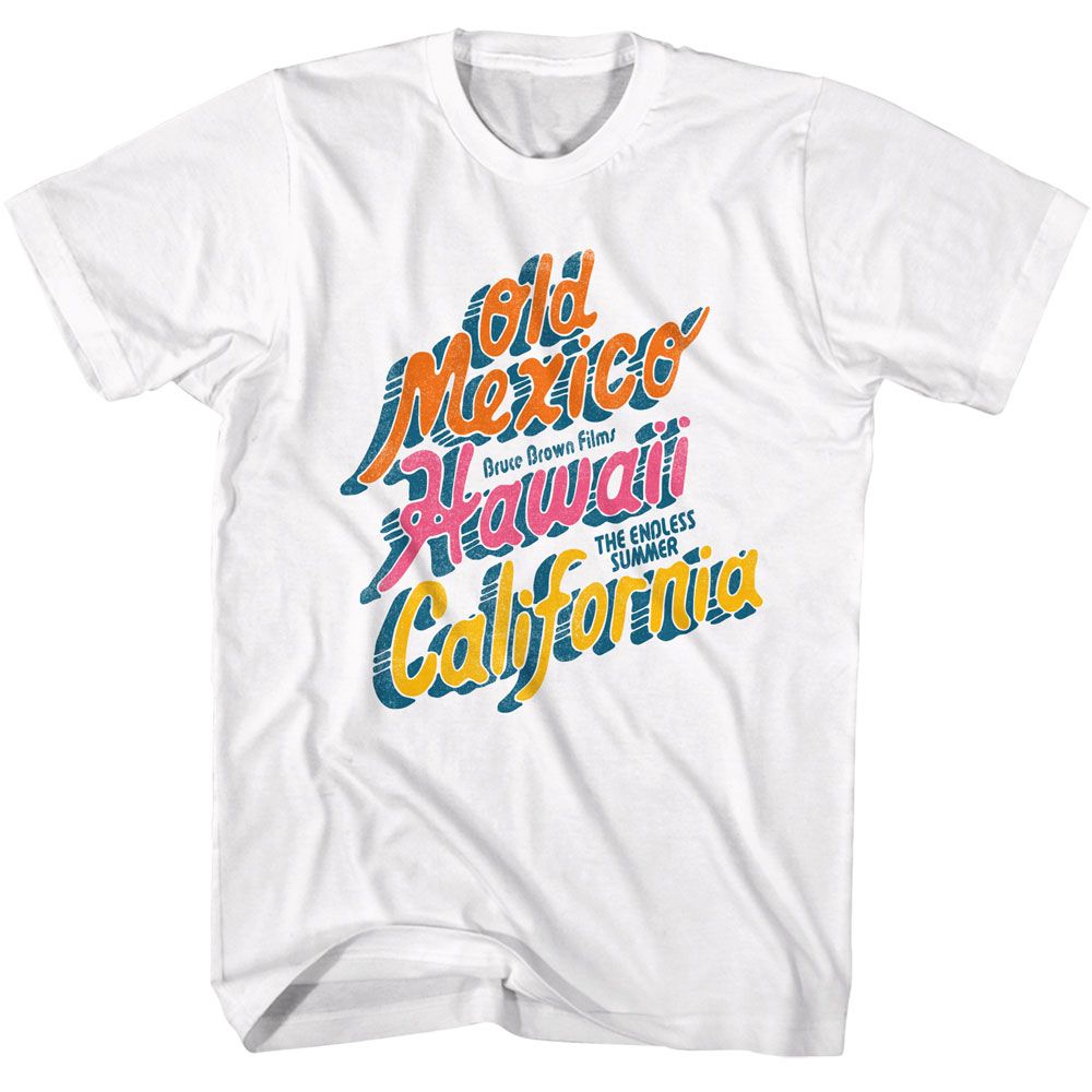 Bruce Brown Films - Summer Locations - American Classics - Solid White Adult Short Sleeve T-Shirt