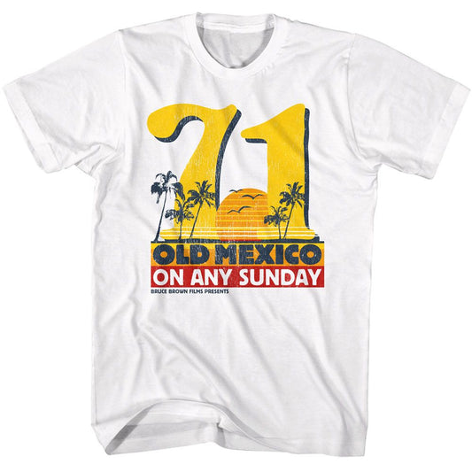 Bruce Brown Films - Old Mexico - American Classics - Solid White Adult Short Sleeve T-Shirt