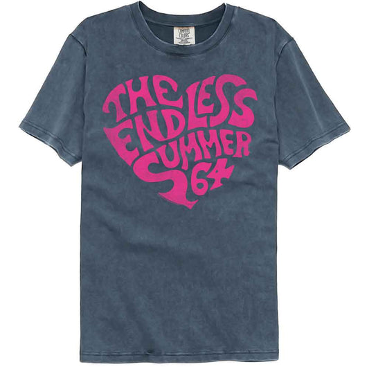 Bruce Brown Films - Endless Summer Heart - American Classics - Solid Blue Adult Short Sleeve Comfort Color T-Shirt
