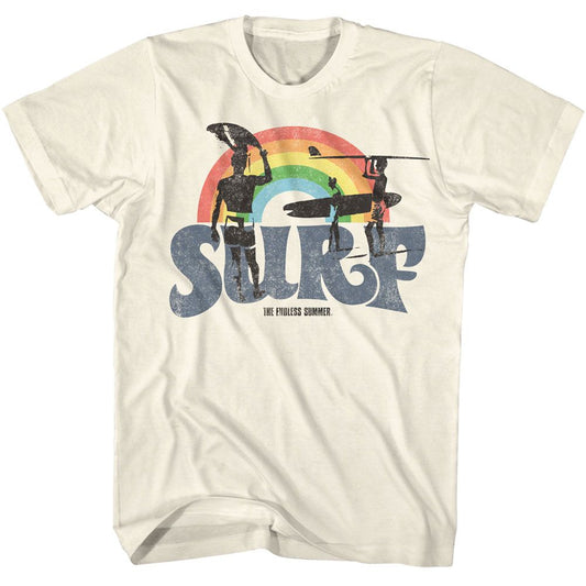 Bruce Brown Films - Surf Rainbow - American Classics - Solid Off-White Adult Short Sleeve T-Shirt
