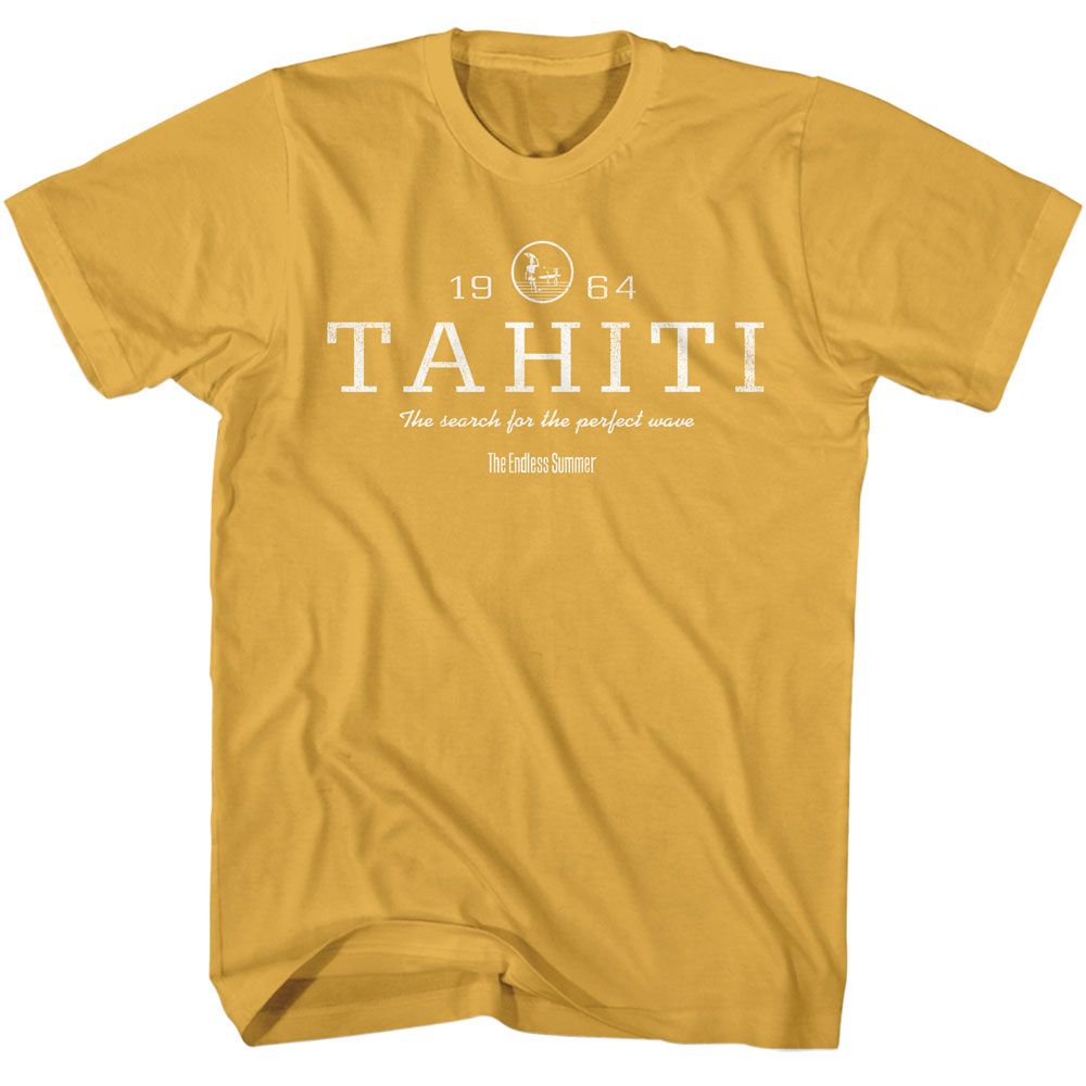 Bruce Brown Films - Tahiti - American Classics - Solid Yellow Adult Short Sleeve T-Shirt