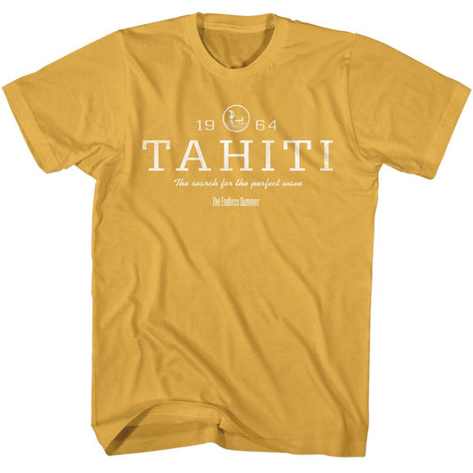 Bruce Brown Films - Tahiti - American Classics - Solid Yellow Adult Short Sleeve T-Shirt
