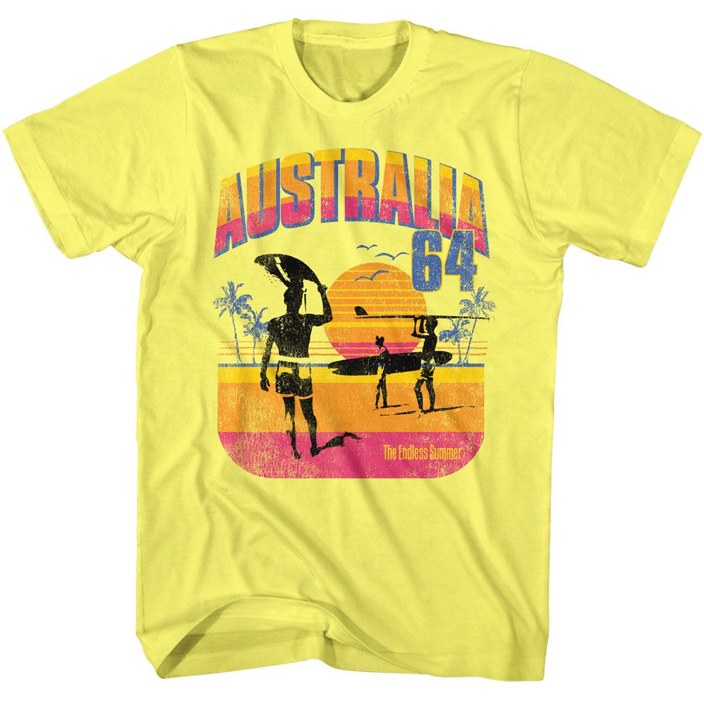 Bruce Brown Films - Australia 64 - American Classics - Heather Yellow Adult Short Sleeve T-Shirt