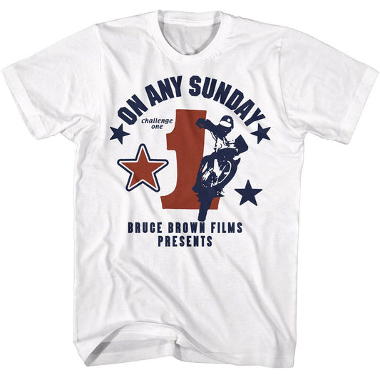 Bruce Brown Films - Challenge One - American Classics - Solid White Adult Short Sleeve T-Shirt