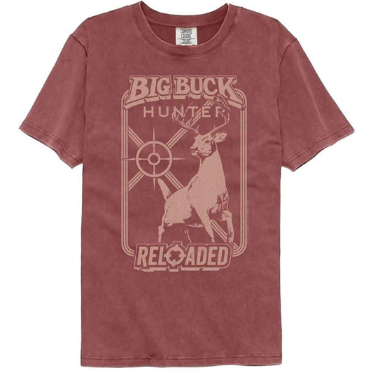 Big Buck Hunter - Monochrome Target - American Classics - Red Solid Adult Short Sleeve Comfort Color T-Shirt