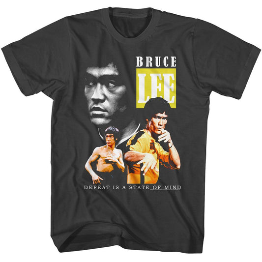 Bruce Lee - Triple - American Classics - Solid Gray Adult Short Sleeve T-Shirt