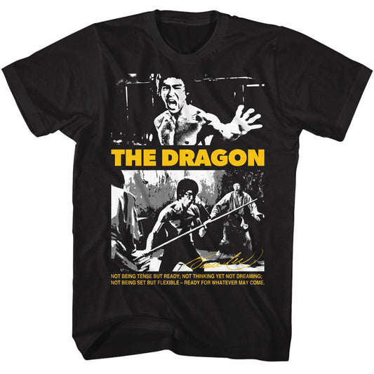 Bruce Lee - Ready For Whatever - American Classics - Solid Black Adult Short Sleeve T-Shirt