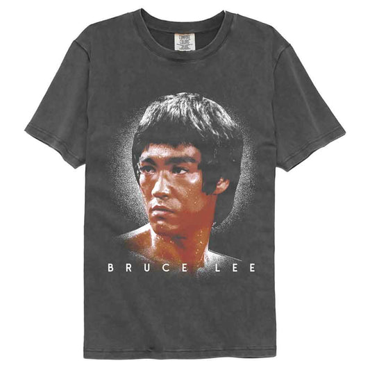 Bruce Lee - Face - American Classics - Gray Solid Adult Short Sleeve Comfort Color T-Shirt