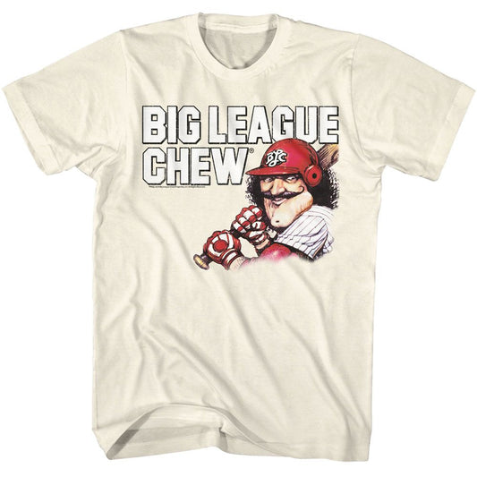 Big League Chew - Vintage Moustache - American Classics - Solid Off-White Adult Short Sleeve T-Shirt