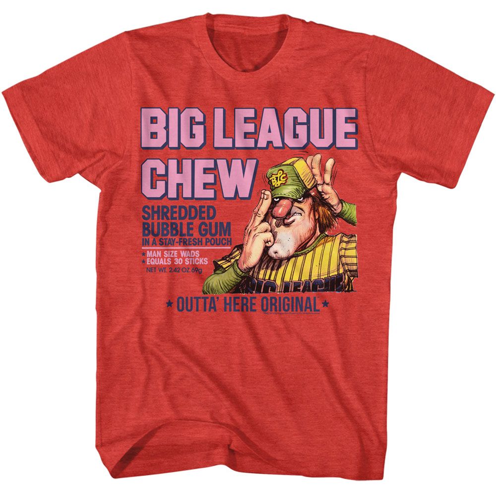 Big League Chew - Pitcher Wo Distress - American Classics - Heather Red Adult Short Sleeve T-Shirt