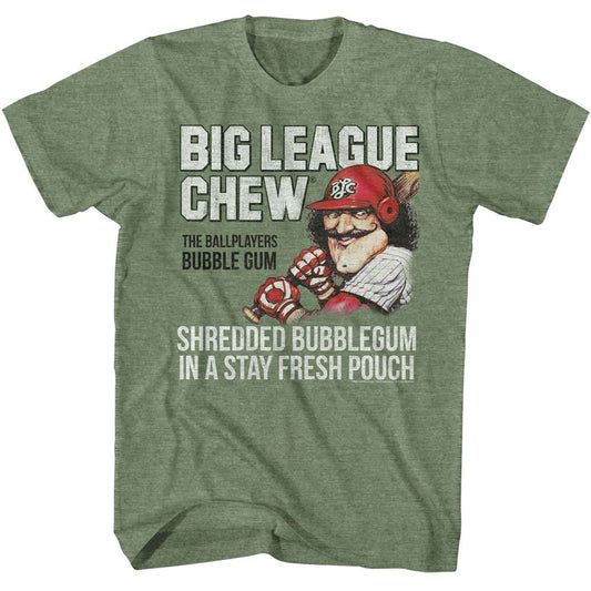 Big League Chew - Shredded - American Classics - Heather Green Adult Short Sleeve T-Shirt