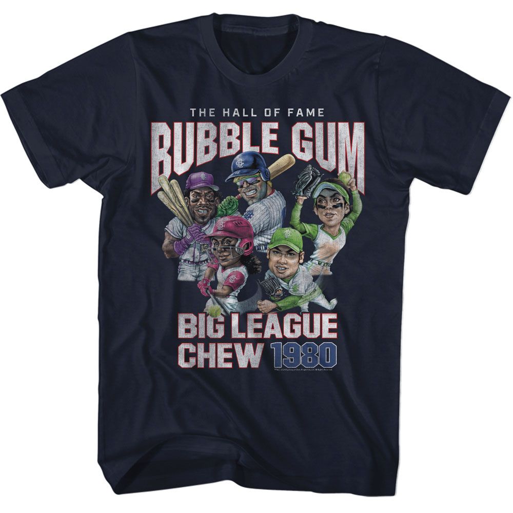 Big League Chew - Hall Of Fame - American Classics - Solid Blue Adult Short Sleeve T-Shirt