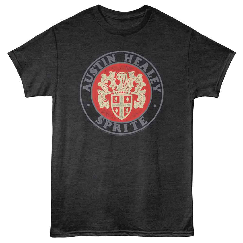British Motor Heritage - Austin Haley Sprite Crest - American Classics - Black Heather Adult Short Sleeve T-Shirt