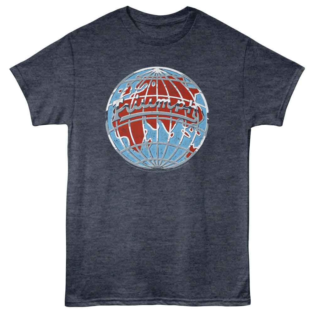 British Motor Heritage - Triumph Globe Logo - American Classics - Navy Heather Adult Short Sleeve T-Shirt