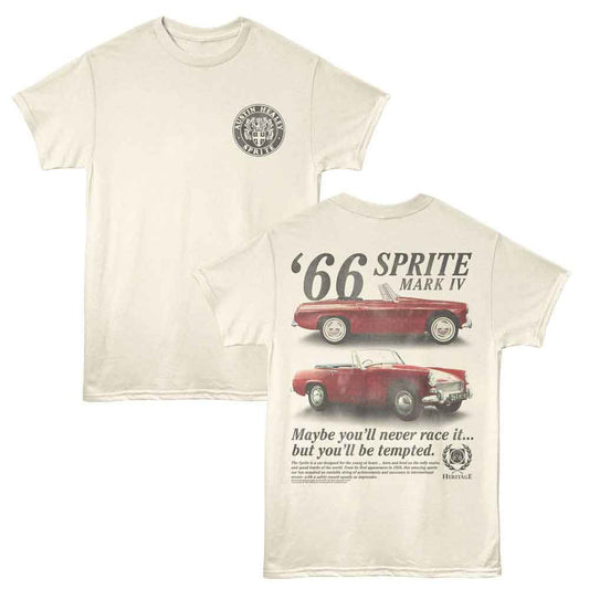 British Motor Heritage - 66 Sprite Mark Iv - American Classics - Natural 2-Sided Adult Short Sleeve T-Shirt