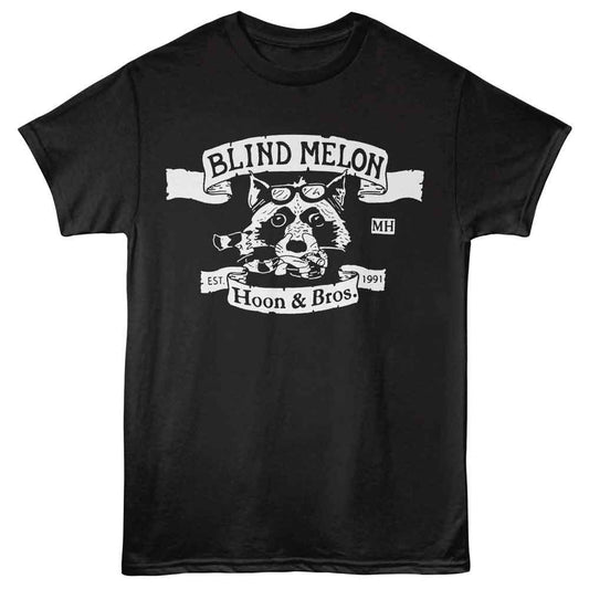 Blind Melon - Hoon And Bros Raccoon - American Classics - Black Front Print Adult Short Sleeve T-Shirt
