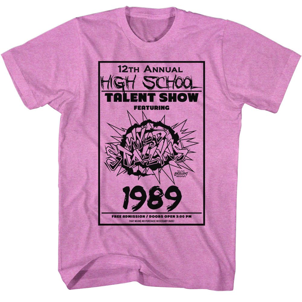 Bill And Ted - The Talent Show - American Classics - Heather Purple Adult Short Sleeve T-Shirt