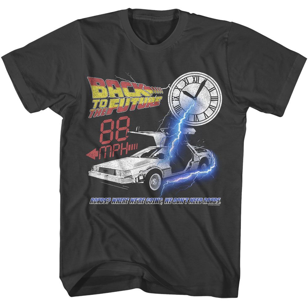 Back To The Future - Where Were Going - American Classics - Solid Gray Adult Short Sleeve T-Shirt