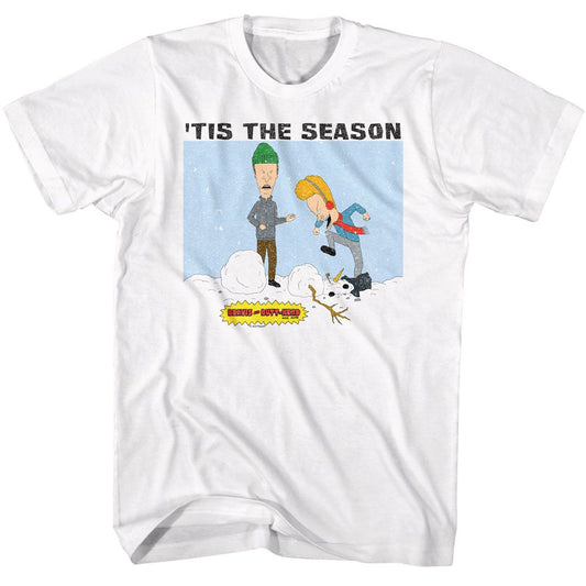 Beavis And Butthead - Tis The Season - American Classics - Solid White Adult Short Sleeve T-Shirt