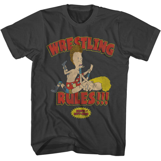 Beavis And Butthead - Wrestling Rules - American Classics Adult Short Sleeve T-Shirt