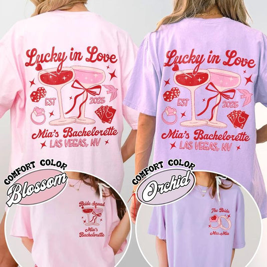 Bachelorette Party Shirt, Bride Team Bride Shirt, Lucky in Love Shirt, Custom Bachelorette Party Shirt, Future Bride Shirt, Custom Wedding Day