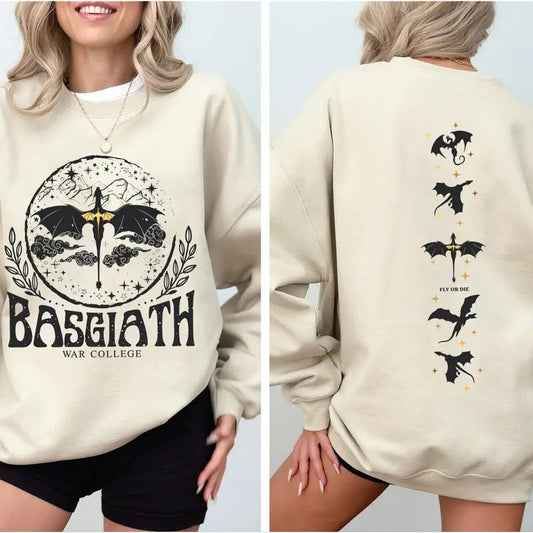 Basgiath War College Sweatshirt, Basgiath 2 Sided Tee, Dragon Riders Tee, Fly Or Die Tee, Riders Quadrant Tee, Fourth Wing Tee, Women Gift