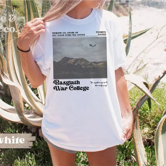 Basgiath War College T-Shirt Fourth Wing Merch Riders Quadrant Merch Violet Sorrengail Xaden Riorson Iron Flame The Empyrean Series Romantasystyle{n002}3