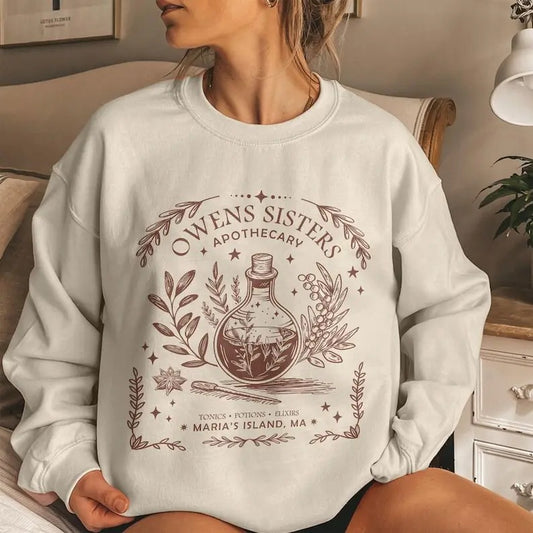 Basic Witch Salem Apothecary Herbalist Elixir Tonic Potion Sweatshirt, Practical Magic Shirt, Owens Sisters, Apothecary Shirt, Witchy Shirt, Hoodie Women
