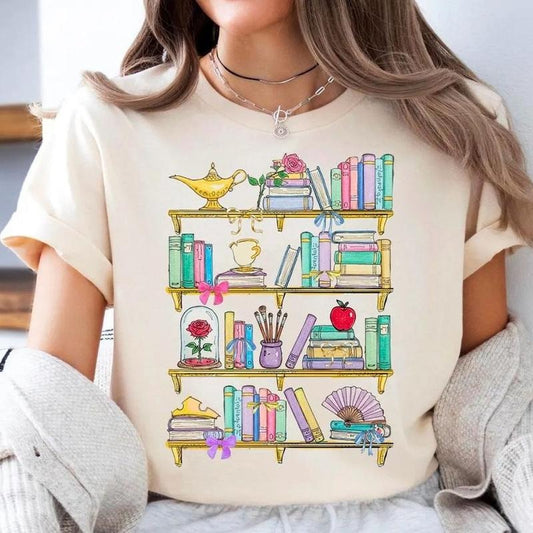 Belle's Bookshelf Shirt, Vintage Belle's Library Tee, Book Lover Sweater, Bookish Hoodie, Librarians Shirt, Gift For Bookish, Book Club Sweatshirt