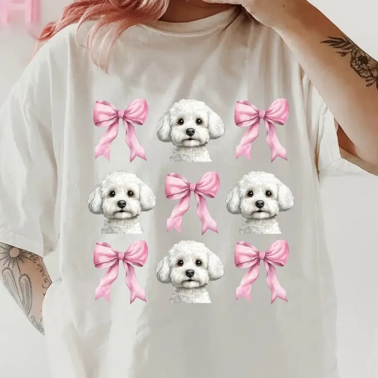 Bichon with Bows Sweatshirt ~ Sweatshirt Unisex Apparel Relaxed Fit Printed in the USA Clothing Womenswear Casual and Comfortablestyle{n002}2