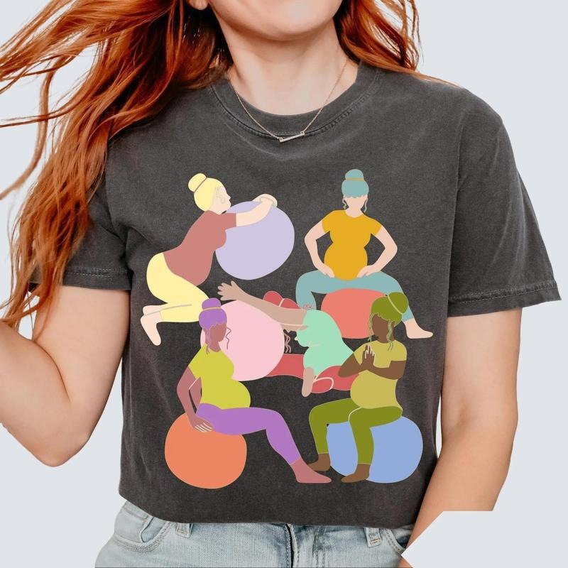 Birth Shirt Doula Gift Birth Ball Tee Midwife Gifts Baby Shower Ideas For New Moms Birth Doula Oversized T-Shirt